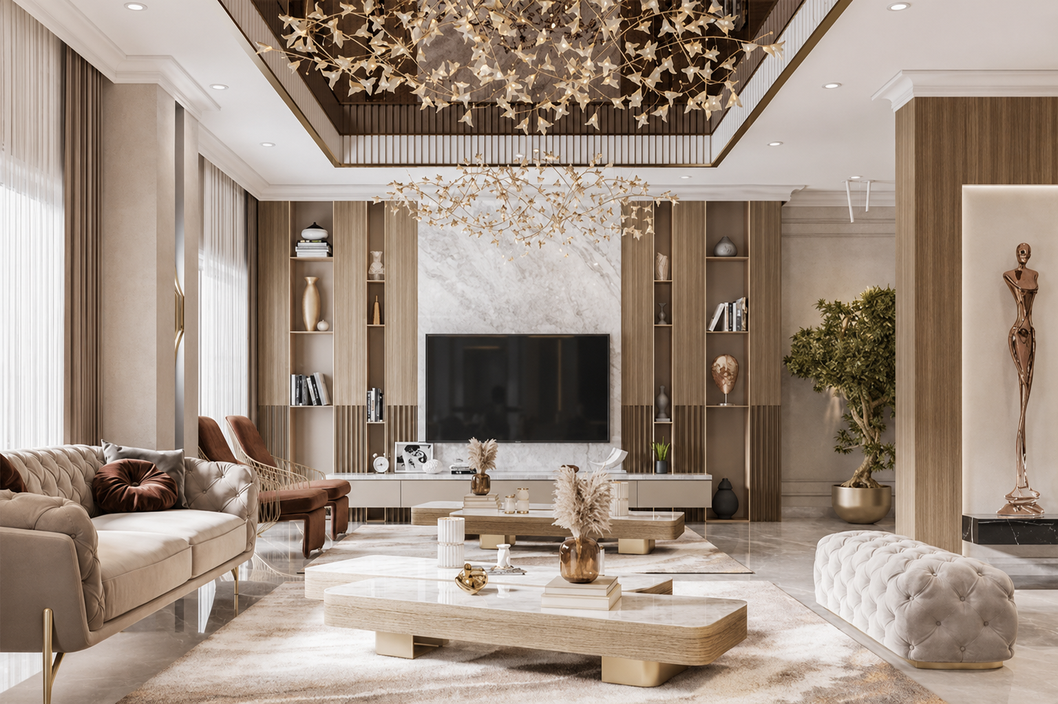 تصميم وتنفيذ فيلا مودرن بالرياض حي الياسمين