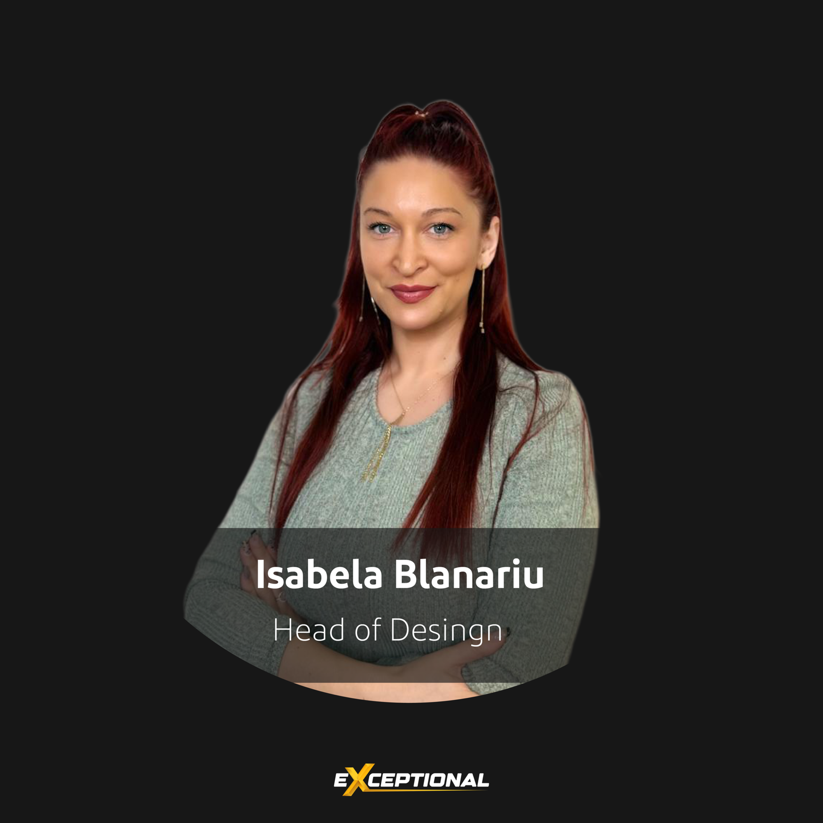 Isabela Blanariu, Head of Design at Exceptional PM, specializing in luxury interior design and concept development.