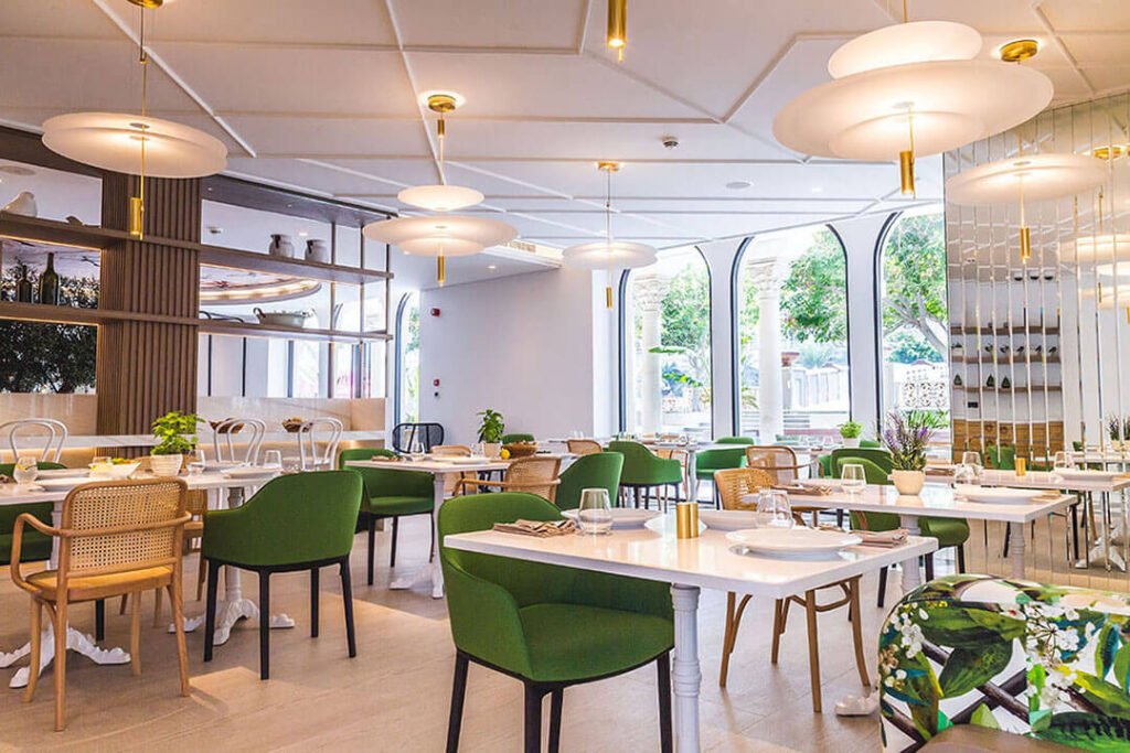 Completed restaurant interior showcasing modern hospitality design and restaurant fit-out by Exceptional PM.