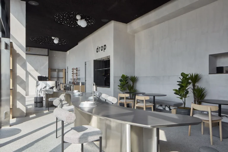 Cafe Fit-Out for Drop Coffee specialty café completed by Exceptional PM, featuring modern café interior design, commercial fit-out, and project management.